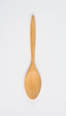 tahta kaşık beyaz bitti izole