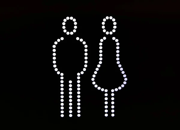 Toaleta LED semn — Fotografie, imagine de stoc