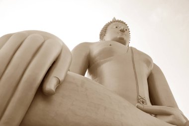 Wat Muang, Ang Thong, Tayland, Thailand, vintage tarzı, büyük altın Buddha