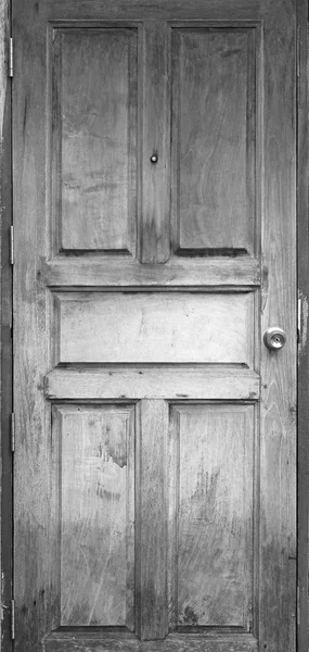 Detail vintage wooden door, black and white — Stock Photo, Image