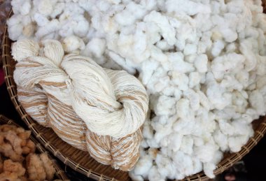 Bir ham ipek iş parçacığı arka plan