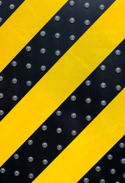 Yellow hazard warning sign with led light — Stock Photo, Image