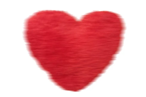 Tissu coeur Flou Horizontal rouge sur blanc — Photo