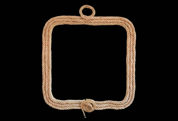 Rope frame isolated on black background