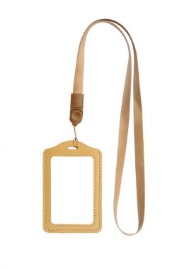 Boş rozet kartları ve beyaz arka plan üzerinde Boyunluklar