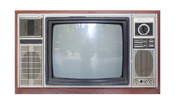 Retro televisie geïsoleerd op witte achtergrond — Stockfoto