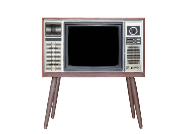 Retro televisie geïsoleerd op witte achtergrond — Stockfoto