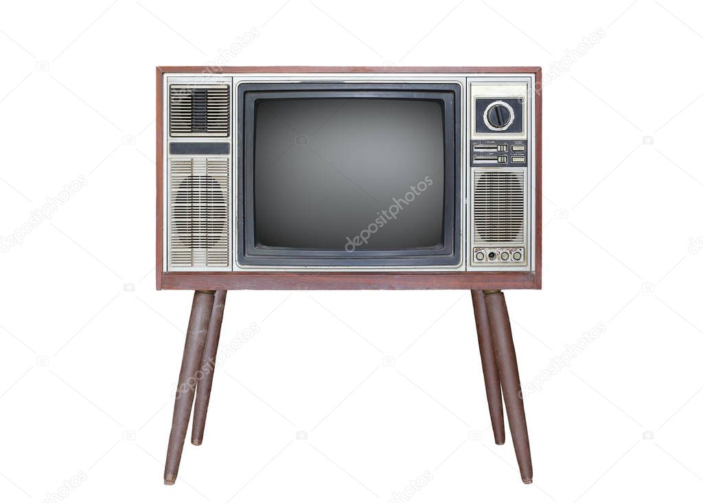 Classic Vintage Retro Style old television isolated on white background