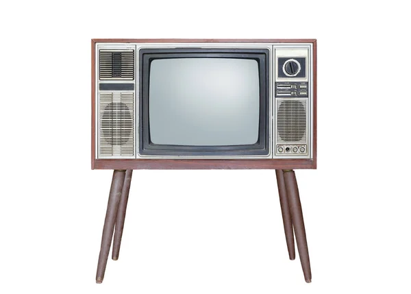 Vintage televisión aislada sobre fondo blanco — Foto de Stock