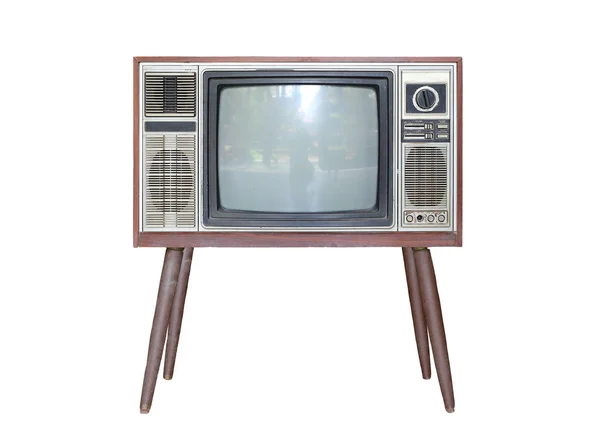 Retro vieja televisión aislada sobre fondo blanco — Foto de Stock