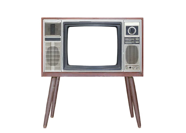 Vintage televisión aislada sobre fondo blanco — Foto de Stock