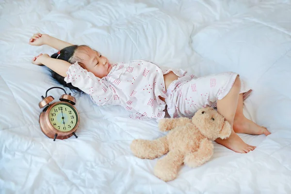 Cute Little Girl Unwilling Wake Morning — Stock Photo, Image