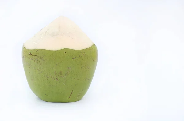 Coco Verde Fruta Aislada Sobre Fondo Blanco — Foto de Stock