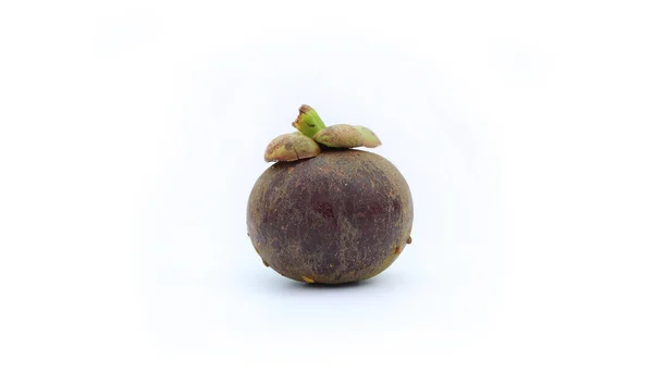 Una Fruta Del Mangosteen Sobre Fondo Blanco — Foto de Stock