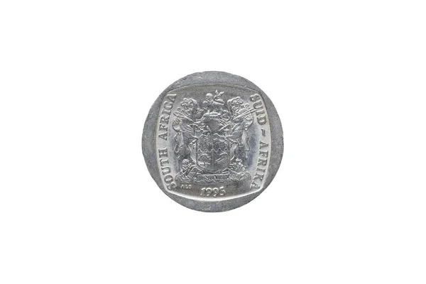 Cinque Monete Sudafricane Isolate Sfondo Bianco Anno 1995 — Foto Stock