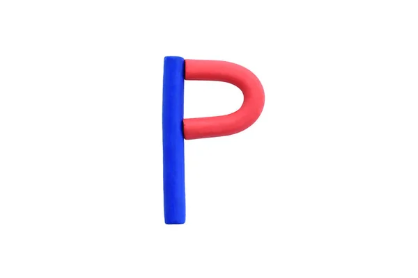 Alphabet Coloré Plasticine Argile Isolé Sur Fond Blanc — Photo