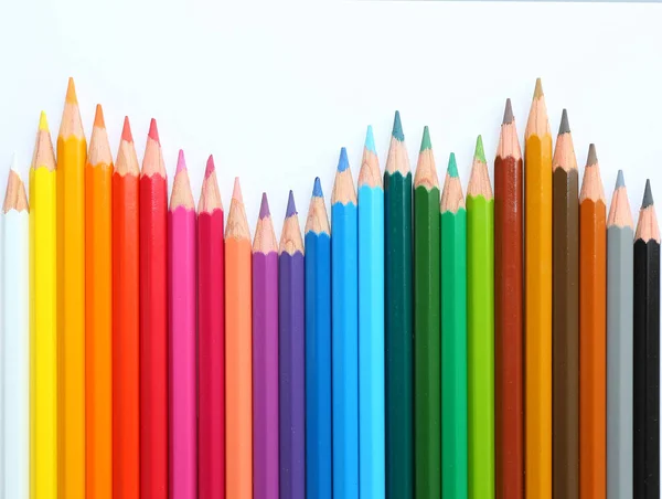 Crayons Couleur Sur Fond Blanc — Photo