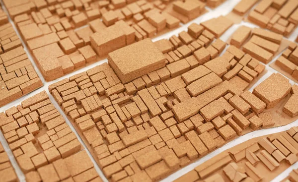 建築小都市モデル ダミー コルクから作られました — ストック写真