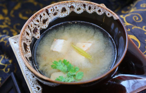 Japon Geleneksel Mutfağı Miso Çorbası Ile Tofu — Stok fotoğraf