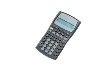 Beyaz izole arka planda kopya alanı ile bilimsel hesap makinesi