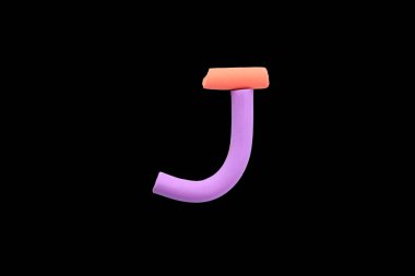 Plasticine 'den (Clay) yapılmış renkli alfabe 