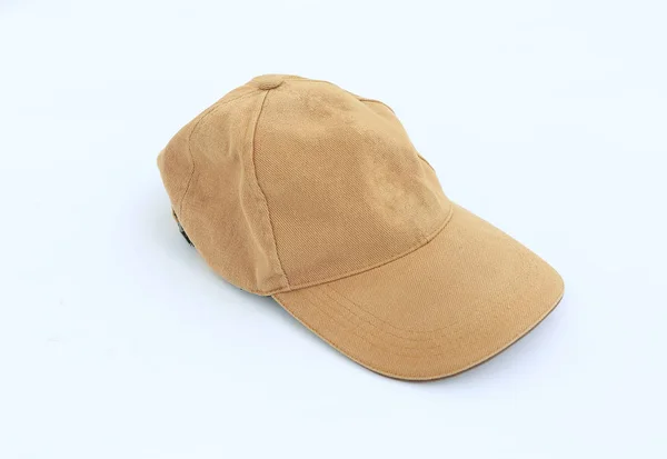 Beyaz Arka Plan Üzerinde Izole Kahverengi Kap Spor Şapka — Stok fotoğraf