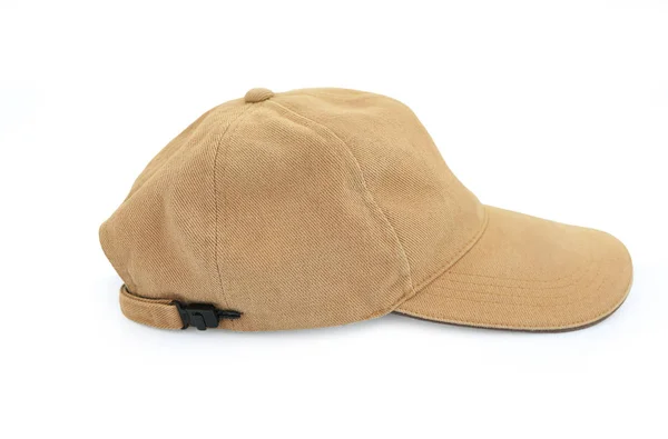 白背景に分離された茶色のキャップ スポーツ帽子 — ストック写真