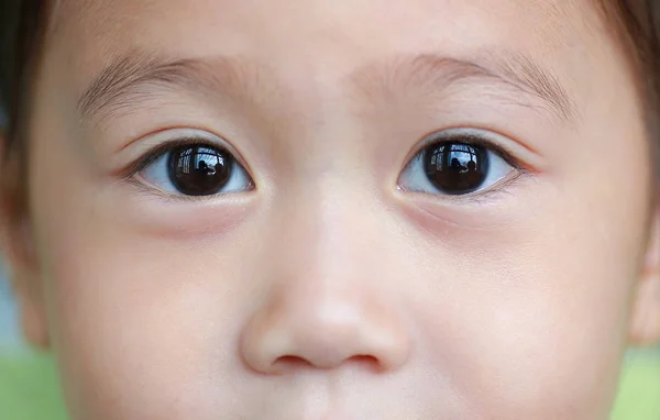 Primer Plano Cara Sonriente Lindo Asiático Niño Chica Retrato Hermosa — Foto de Stock