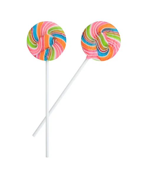 Sweet Lollipop Multi Colors Isolated White Background — Stock Photo, Image