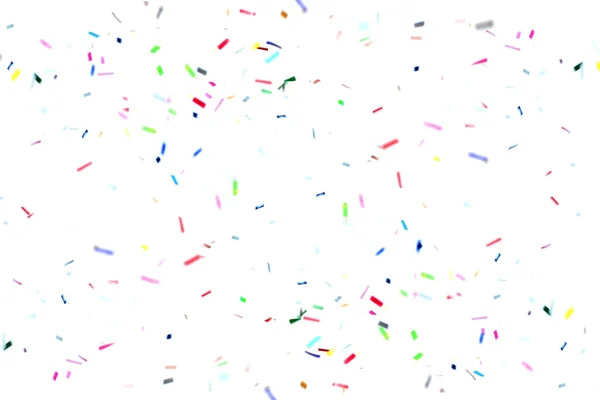 Colorido Confeti Flotando Aire Sobre Fondo Blanco Celebración Decorativa Para — Foto de Stock