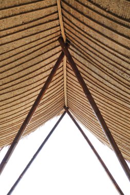 Geleneksel samanlıktan sazdan yapılmış çatı