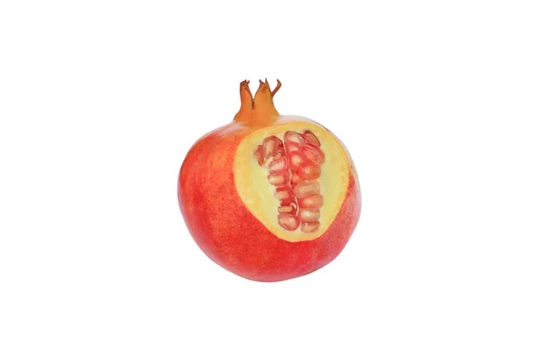 Peeling Pomegranate Isolated White Background — 스톡 사진