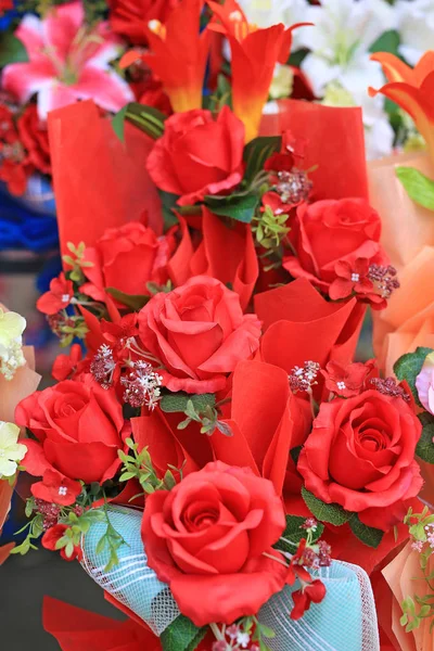 Closeup Beautiful Bouquet Rose Flower Selective Focus — 스톡 사진