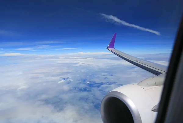 Nuvens Vistas Convés Voo Avião — Fotografia de Stock