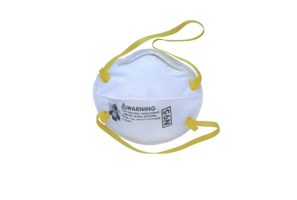 Atemschutzmaske Typ N95 Für Atemschutz Isoliert Über Weißem Hintergrund — Stockfoto