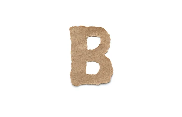 Alfabet Czcionka Litery Izolowane Białym Tle Angielski Płaski Brązowy Podarty — Zdjęcie stockowe
