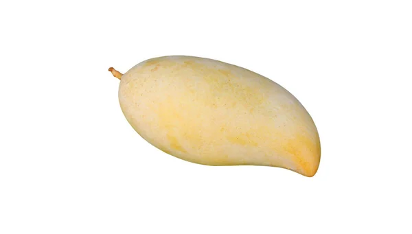 Golden Mango Fruit Geïsoleerd Witte Achtergrond Rijp Gele Barracuda Mango — Stockfoto