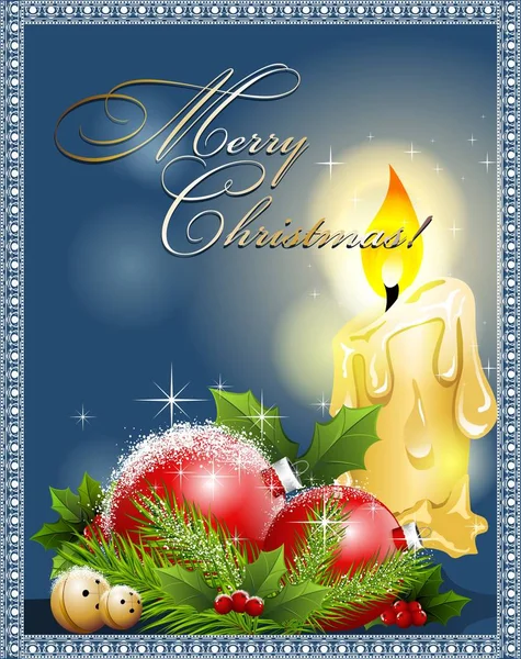 Christmas background with candle — Stock Photo, Image