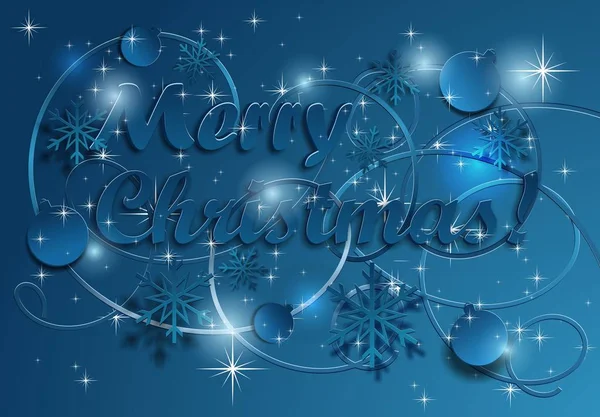 Christmas background with snowflakes and inscription — Stock Photo, Image