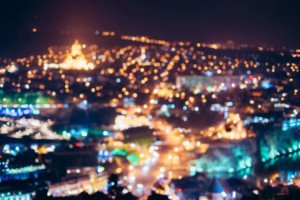 Absract Blurred Bokeh Architectural Urban Backdrop Of Tbilisi, Georgia