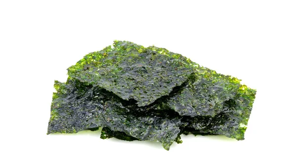 Beyaz arka plan üzerinde deniz yosunu yaprakları