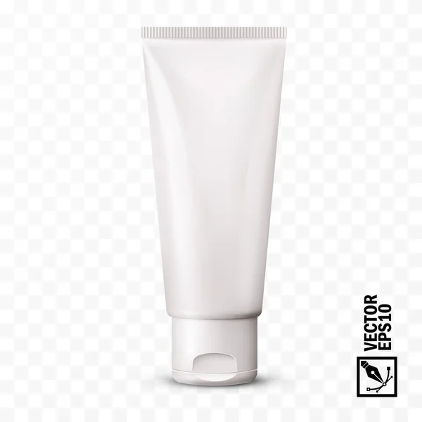 3d realista isolado vetor simular tubo, pasta de dente, creme cosmético — Vetor de Stock