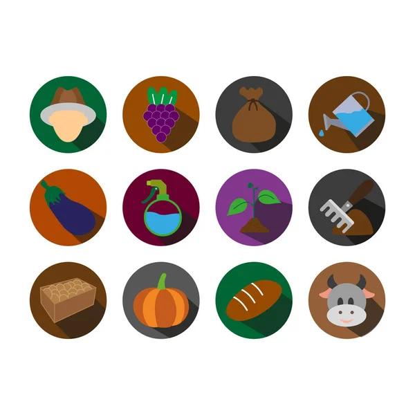 Conjunto de ícones agrícolas — Fotografia de Stock