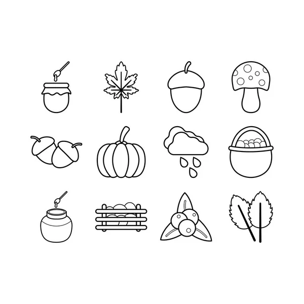 Set di icone autunno — Vettoriale Stock