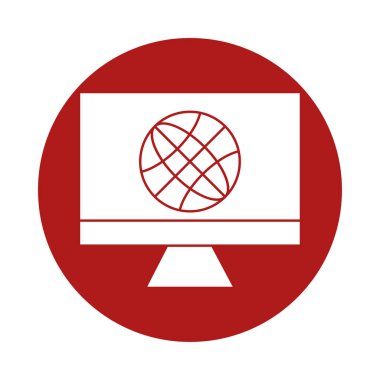 Dünya küre simgesi, düz tasarım