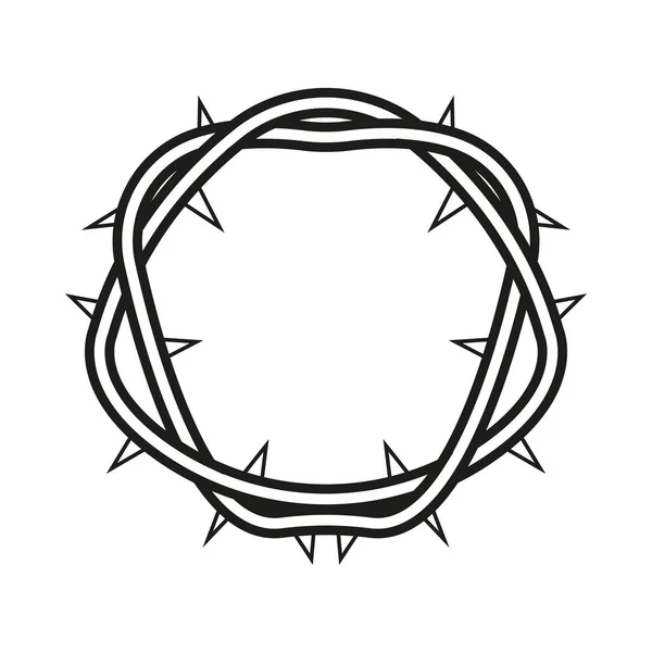 Kroon van doornen pictogram — Stockvector