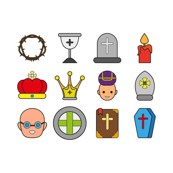 Set di icone Christen — Vettoriale Stock