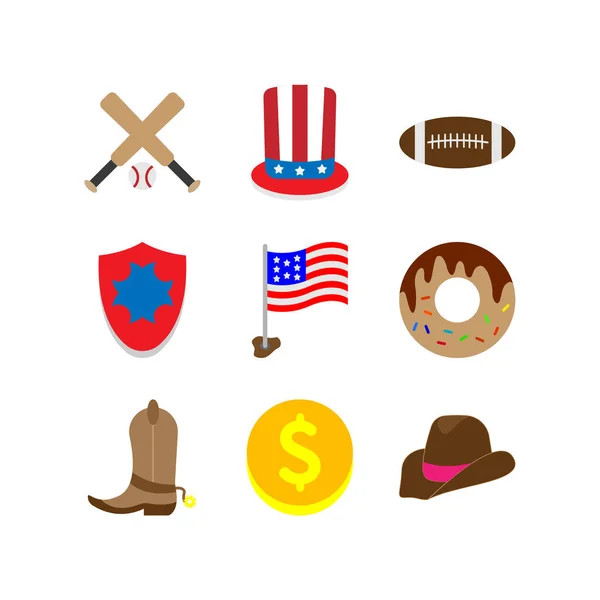 Conjunto de ícones americano — Vetor de Stock
