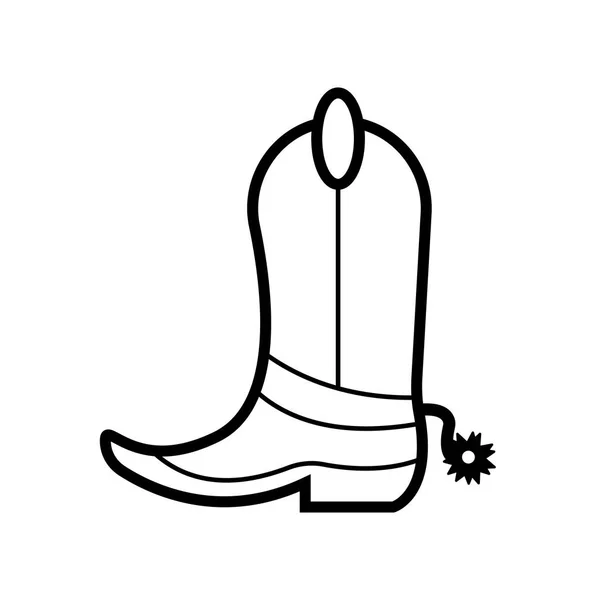 Cowboy boot shoe icon — Stock Vector