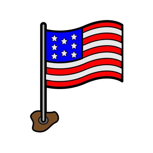Icono de la bandera americana — Archivo Imágenes Vectoriales